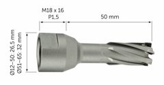 Корончатое сверло FEIN Ø52 мм HM Ultra 50 M18x6P1,5  6 31 27 018 01 8